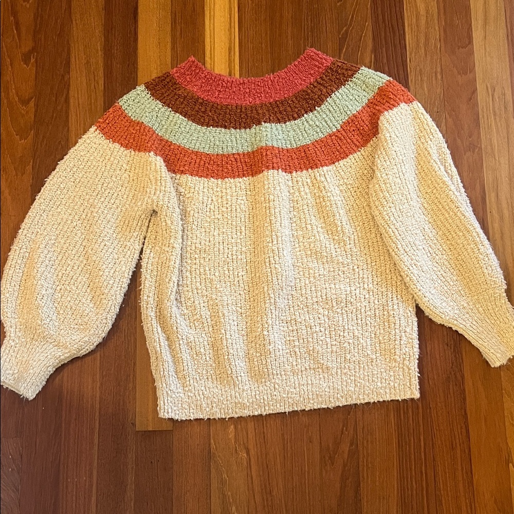 Lush Colorful Striped Crew Neck Sweater